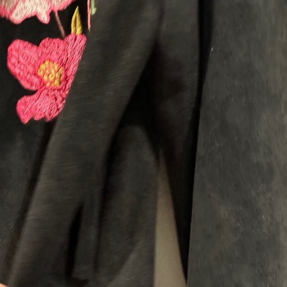 Fig & Viper Black Embroidered Floral Longline Faux Suede Boho Trench Coat Large - Picture 8 of 15